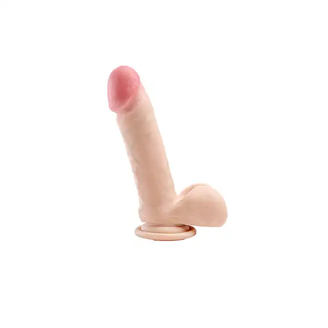 Simple Pleasure - dildo z wbudowanym kręgosłupem, cyberskóra, 20cm - Miękki w dotyku. Posłuszny w formie!