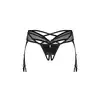 Obsessive Dominna Crotchless Thong S/M - Otwarte Stringi z Imitacji Skóry - Zmysłowa forma z drapieżnym akcentem.