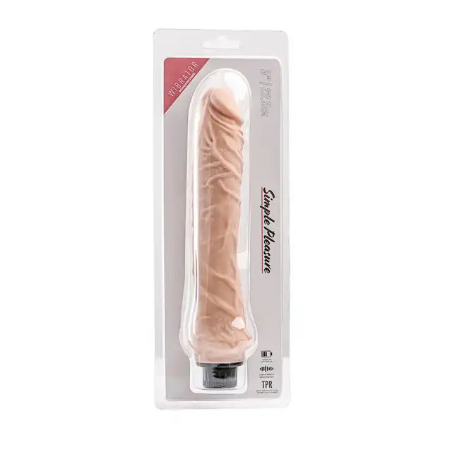 Simple Pleasure - wibrator z regulacją prędkości, miękka cyberskóra, 25,5 cm - Zaawansowana prostota w służbie przyjemności!