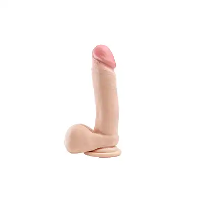 Simple Pleasure - dildo z wbudowanym kręgosłupem, cyberskóra, 20cm - Miękki w dotyku. Posłuszny w formie!