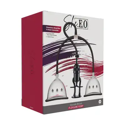 She. E.O. - Pompa do powiększania biustu. Pobudza wrażliwość sutków. Vacuum Breast Pleasure Pump S/M