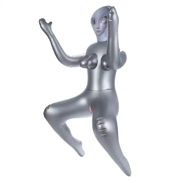 To Infinity 40SFA – Dmuchana lalka UFO PVC 153 cm. Szara kosmitka nie z tej ziemi z trzema piersiami i 2 otworami penetracyjnymi!