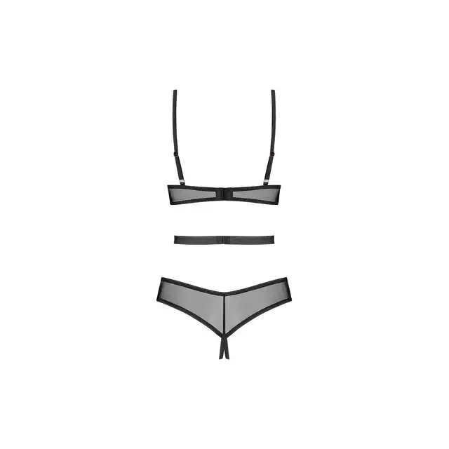 Obsessive Euridia Crotchless Teddy M/L - Czarne Body z Otwartym Krokiem - Dla tych, które lubią być w centrum uwagi!