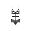 Obsessive Euridia Crotchless Teddy M/L - Czarne Body z Otwartym Krokiem - Dla tych, które lubią być w centrum uwagi!