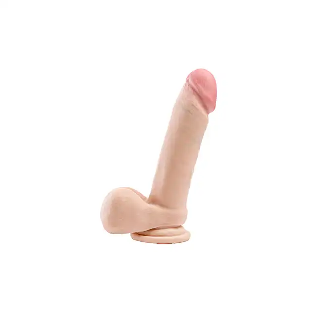 Simple Pleasure - dildo z wbudowanym kręgosłupem, cyberskóra, 20cm - Miękki w dotyku. Posłuszny w formie!