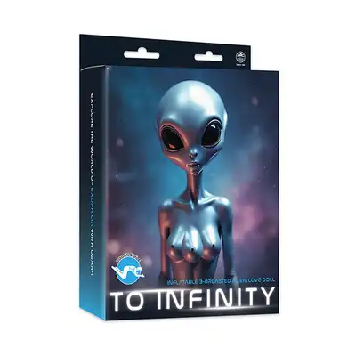 To Infinity 40SFA – Dmuchana lalka UFO PVC 153 cm. Szara kosmitka nie z tej ziemi z trzema piersiami i 2 otworami penetracyjnymi!