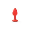 Simple Pleasure - Genialny mini korek analny silikonowy. 7 cm  Czerwony Rozmiar S. Cienka nóżka,