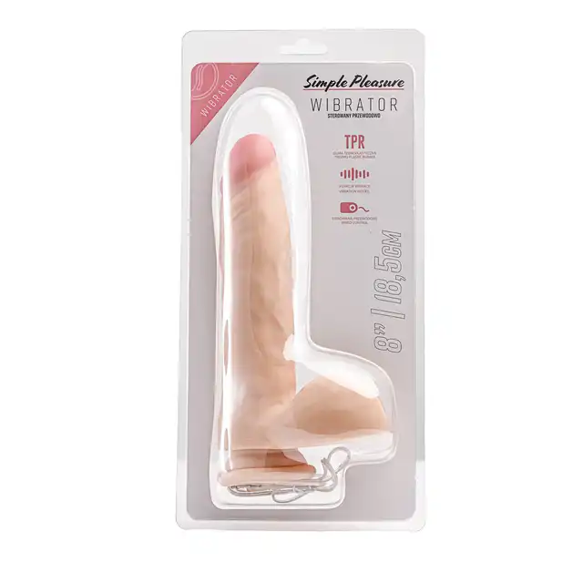 Simple Pleasure - wibrator z 7 trybami wibracji z cyberskóry, na pilota, 23 cm - Miękki dotyk i naturalna przyjemność!