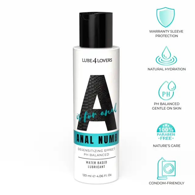 Toyz4Lovers - Anal Lubricant A is for Anal Numb. Wodny lubrykant analny z delikatnym efektem znieczulającym i chłodzącym 120 ml
