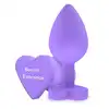 Anal Play - Booty Sweethearts "Secret Entrance" Plug - Uroczy silikonowy korek analny z podstawą w kształcie serduszka i zadziornym napisem.