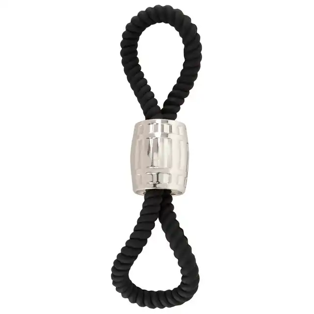 Rebel - Heavy Rope Cock Strap with Two Loops 87g - Podwójny Pierścień na Penisa i Jądra z Obciążnikiem - Stworzony, by wzmocnić każdą chwilę.