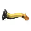 Creature Cocks – Golden Mamba Dildo. Złoto-czarna mamba w kształcie S do stymulacji G-spot i P-spot z przyssawką i kompatybilnością z uprzężą