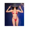 Chilirose - 4840 Red S/M. Mikro bikini, zmysłowe odkrywające i dodające pikanterii. 
