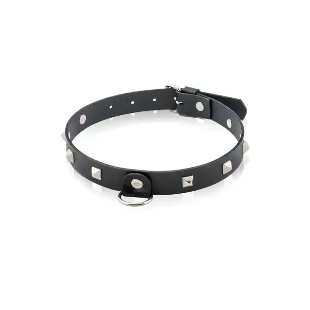 Bound by Desire – Obroża Skórzana z Ćwiekami - Drapieżna elegancja na Twoich zasadach!
