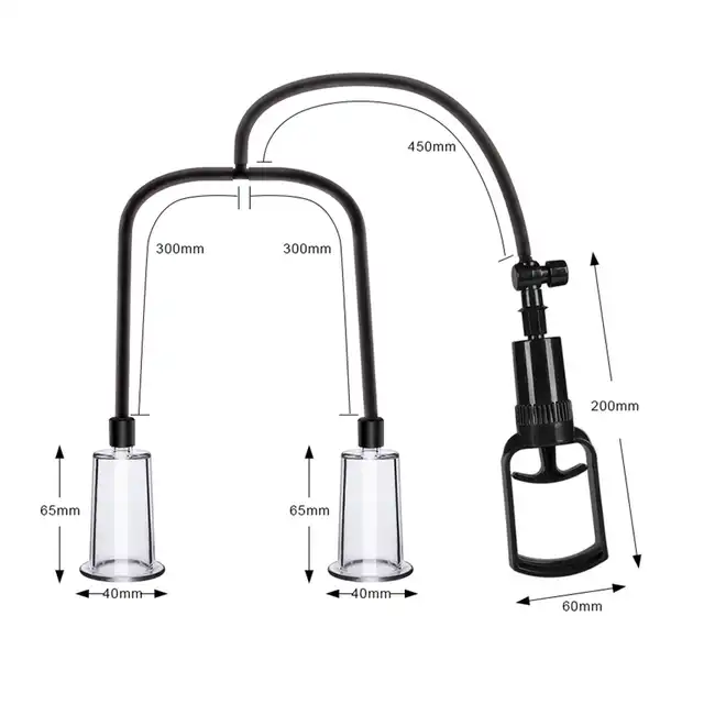 B-Series Power – Passion Female Pumps Set. Zestaw pompek próżniowych dla kobiet do stymulacji brodawek, łechtaczki i warg sromowych