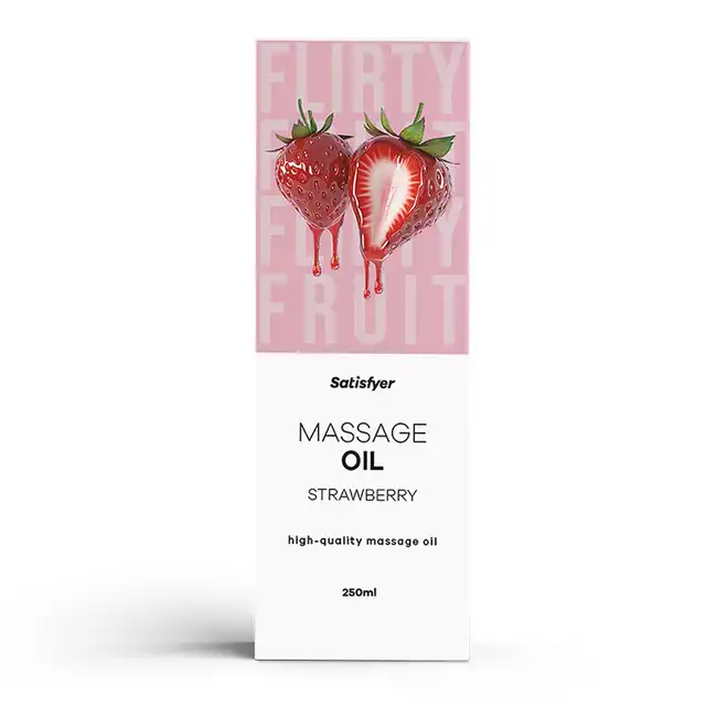 Satisfyer - High-Quality Massage Oil. Zmysłowy olejek do masażu o zapachu truskawki 250 ml. 