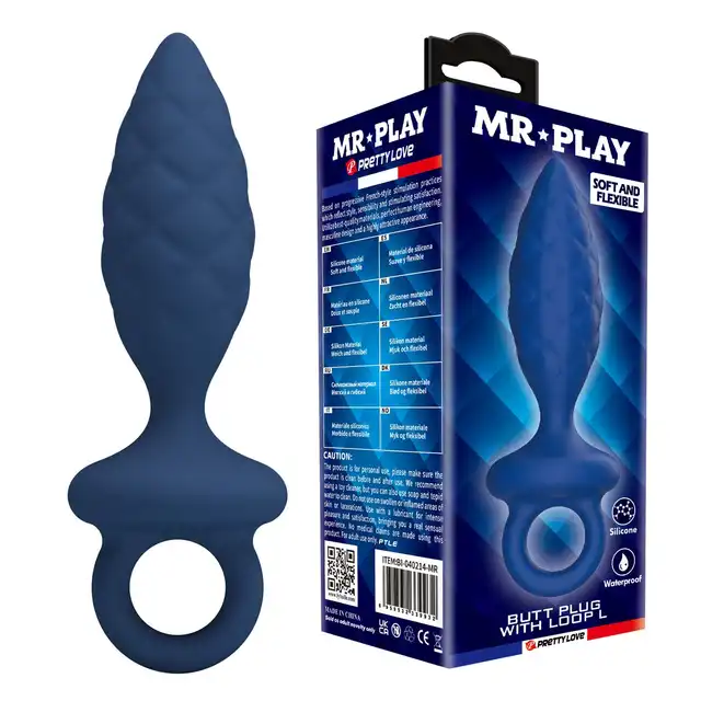 Mr. Play - John Butt Plug with Loop L - Korek analny z wygodnym uchwytem w rozmiarze L - Bezpieczny start. Przyjemna kontynuacja