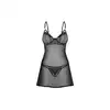 Obsessive Euridia Chemise M/L - Czarna Koszulka i Stringi - Subtelna elegancja z nowoczesnym akcentem!