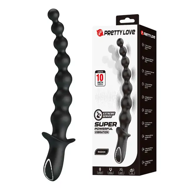 Pretty Love – Dedron. Wibrujące koraliki analne z 10 trybami wibracji i ergonomicznym uchwytem.