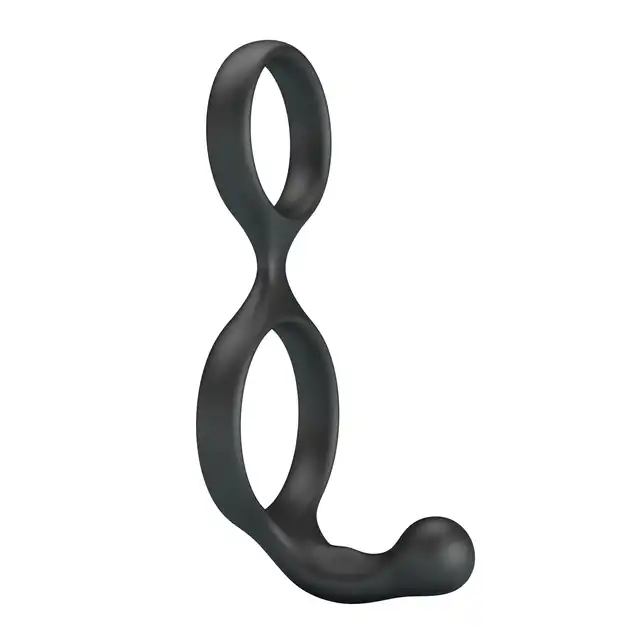 Crazy Bull - Florian Silicone Cock Ring - Pierścień erekcyjny na penisa i jądra ze stymulatorem krocza