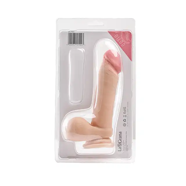 Simple Pleasure - dildo z wbudowanym kręgosłupem, cyberskóra, 20cm - Miękki w dotyku. Posłuszny w formie!