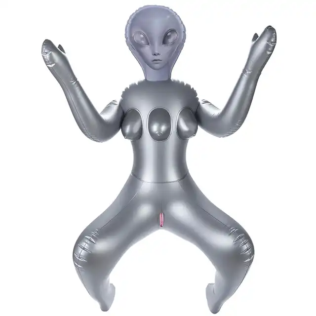 To Infinity 40SFA – Dmuchana lalka UFO PVC 153 cm. Szara kosmitka nie z tej ziemi z trzema piersiami i 2 otworami penetracyjnymi!