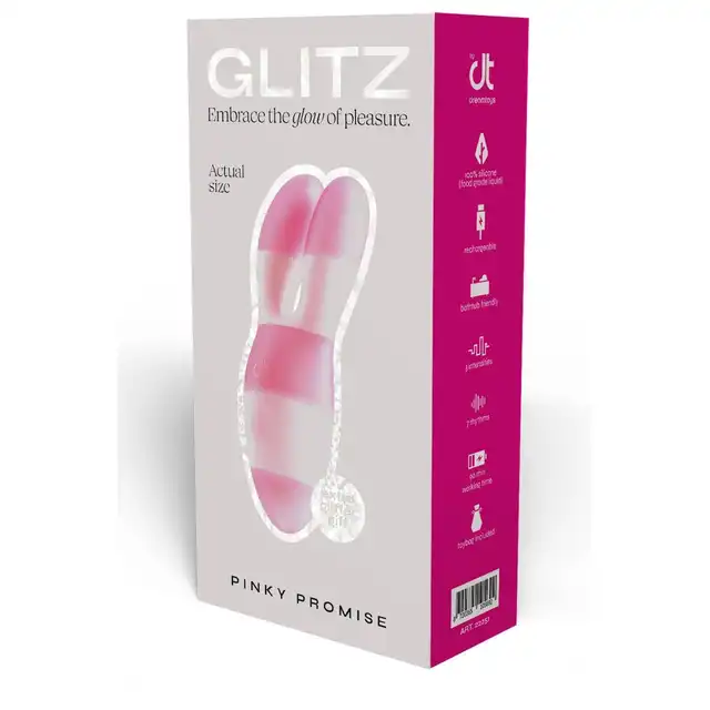 Dream Toys – Glitz Pinky Promise. Uroczy stymulator łechtaczki z dwoma silnikami, elastycznymi ramionami i 10 trybami wibracji