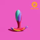 Girls Toys - Korek analny Eularia. Rainbow Mini Plug S. Silikonowy mały kolorowy plug analny z wygodną do noszenia podstawą