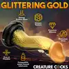 Creature Cocks – Golden Mamba Dildo. Złoto-czarna mamba w kształcie S do stymulacji G-spot i P-spot z przyssawką i kompatybilnością z uprzężą