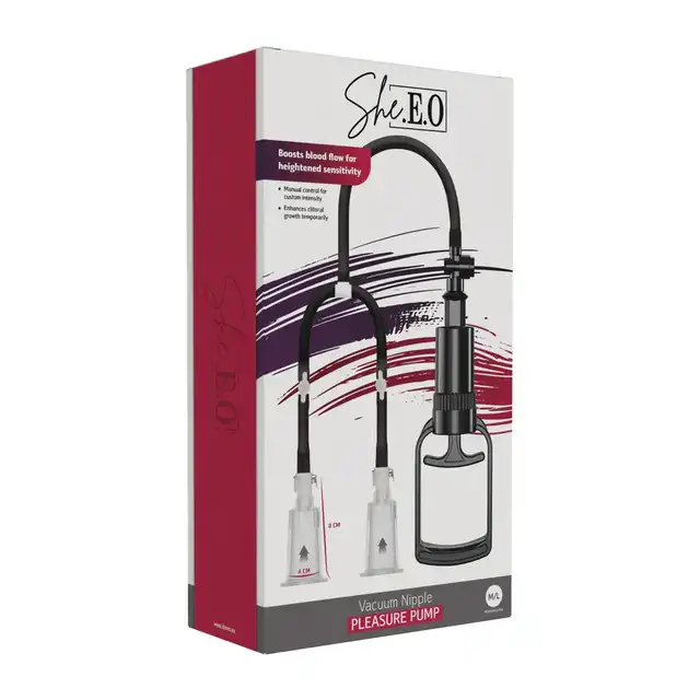 She. E.O. - Pompka do sutków. Powiększa, uwrażliwia, stymuluje.  rozmiar M/L. Super produkt!