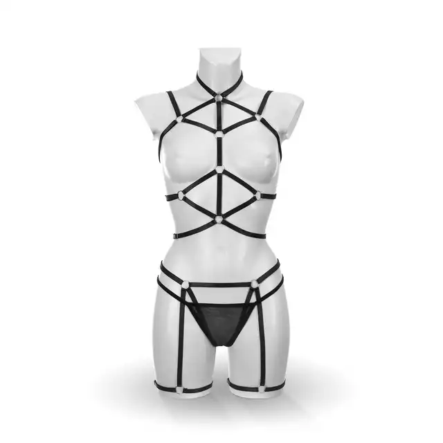 Bijoux Pour Toi Sidonie Harness – Czarny 3-częściowy Harness - Trzy elementy tworzące spójną całość – odważną, elegancką i świadomie zmysłową. One Size, czarny.