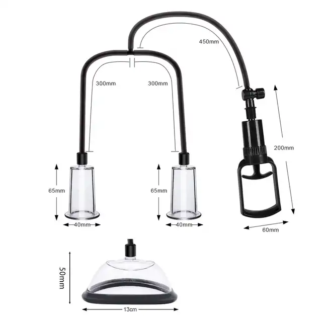 B-Series Power – Passion Female Pumps Set. Zestaw pompek próżniowych dla kobiet do stymulacji brodawek, łechtaczki i warg sromowych
