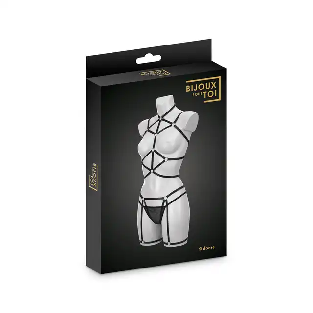 Bijoux Pour Toi Sidonie Harness – Czarny 3-częściowy Harness - Trzy elementy tworzące spójną całość – odważną, elegancką i świadomie zmysłową. One Size, czarny.