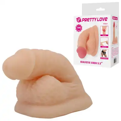 Pretty Love – Realistic Cock 5,3". Realistyczny paker z cyberskóry. Doskonała imitacja prawdziwego penisa. 