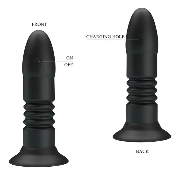 Pretty Love - Mr Play Vibrating Anal Plug. Wibracyjny korek analny z funkcją thrustingu i pilotem: 4 wibracje, 4 ruchy góra–dół, maksymalna intensywność przyjemności