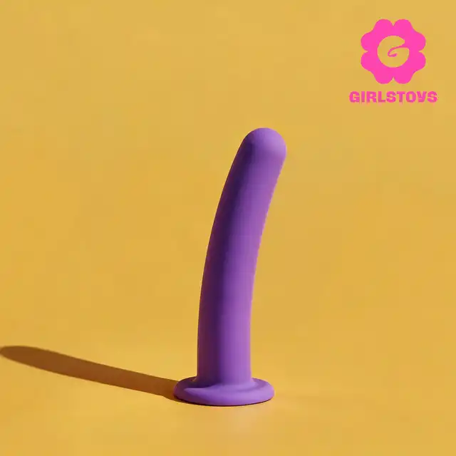 Girls Toys - Dildo Zar.  Purple Curve Anal Dildo – Zakrzywione dildo analne z mocną przyssawką. 17 cm minimalistycznej formy.