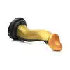 Creature Cocks – Golden Mamba Dildo. Złoto-czarna mamba w kształcie S do stymulacji G-spot i P-spot z przyssawką i kompatybilnością z uprzężą