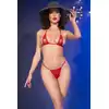 Chilirose - 4840 Red S/M. Mikro bikini, zmysłowe odkrywające i dodające pikanterii. 