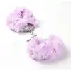 Simple Pleasure - Kajdanki metalowe z pieknym pastelowo fioletowym gęstym futerkiem. Bestseller!