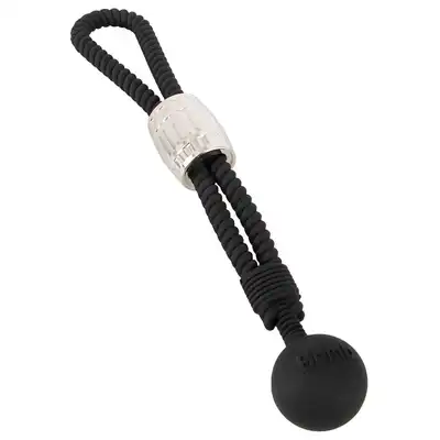 Rebel - Heavy Rope Cock Strap with Ball 166g - Podwójny Pierścień na Penisa i Jądra z Obciążnikiem - Kontrola, napięcie i więcej doznań.