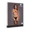 Le Desir - Shimmering Thigh High Stockings OS - Siateczkowe czarne pończochy z delikatnym złotym połyskiem One Size - Pończochy stworzone do przyciągania spojrzeń!