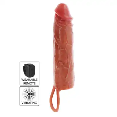 ToyJoy - Hydrated Skin Penis. Wibrująca przedłużka 20 cm. 100% Silikon. Ruchoma skóra dual silicon skin. Zdalnie sterowany