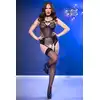 Chilirose - 4879 Black M. Odważne ogniste body z paskami i chokerem w zestawie. 
