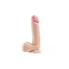 Simple Pleasure - dildo z wbudowanym kręgosłupem, cyberskóra, 20cm - Miękki w dotyku. Posłuszny w formie!