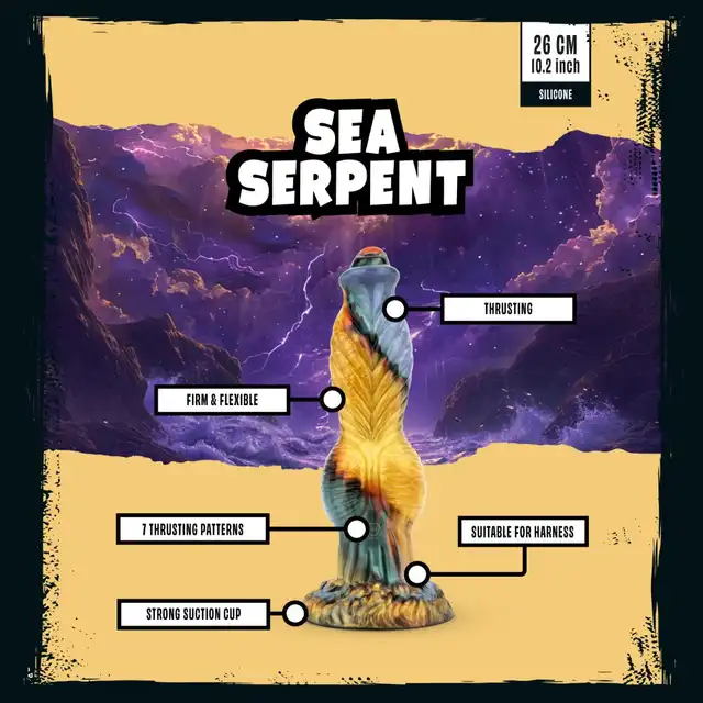 Mythical Mates - Sea Serpent Thrusting Dildo. Fantastyczny, posuwisty dildo 26 cm dla zaawansowanych użytkowników