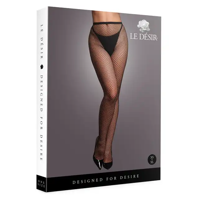 Le Desir - Tights With Small Fishnet Structure OS - Rajstopy Kabaretki One Size - Kiedy chcesz, żeby spojrzenia zatrzymały się na dłużej.