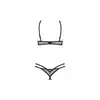 Obsessive Euridia 2pcs Crotchless Set M/L - Czarny Komplet Bielizny z Otwartym Krojem - Dla tych, które wiedzą, czego chcą.