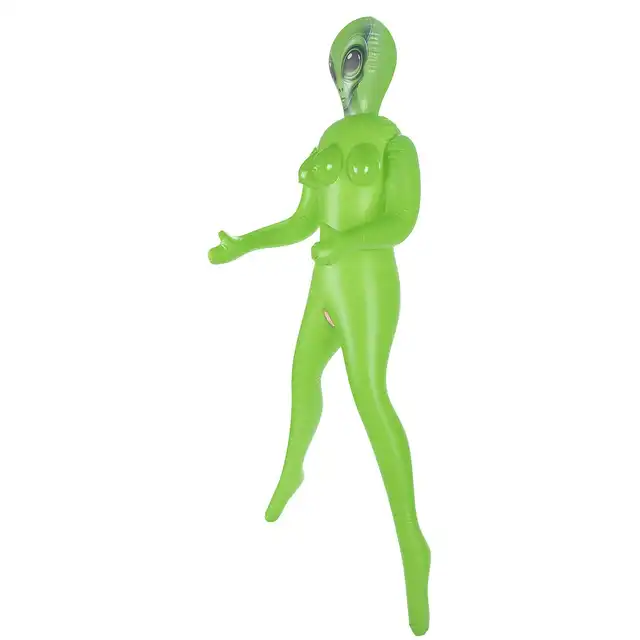 To Infinity 35SFA – Dmuchana lalka UFO PVC 153 cm. Zielona stojąca kosmitka z 3 piersiami. Kobieta nie z tej ziemi!