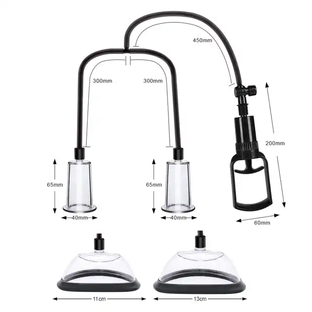 B-Series Power – Passion Female Pumps Set. Zestaw pompek próżniowych dla kobiet do stymulacji brodawek, łechtaczki i warg sromowych