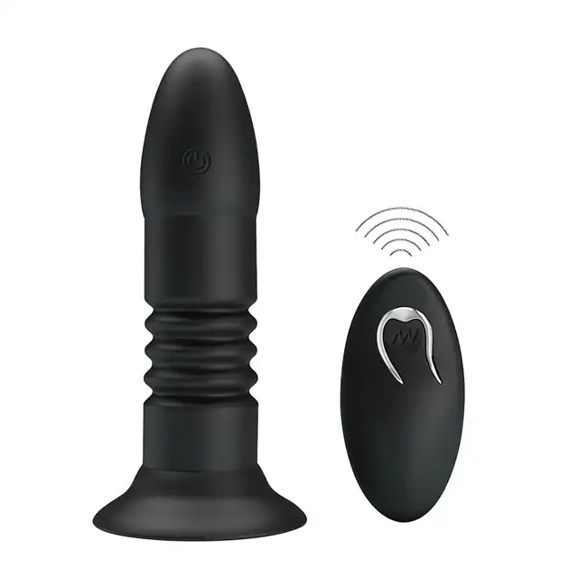 Pretty Love - Mr Play Vibrating Anal Plug. Wibracyjny korek analny z funkcją thrustingu i pilotem: 4 wibracje, 4 ruchy góra–dół, maksymalna intensywność przyjemności